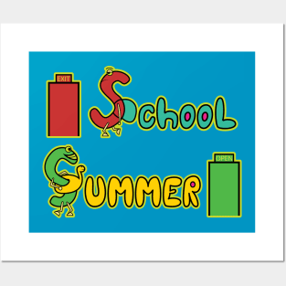 Funny School out for Summer Design Posters and Art